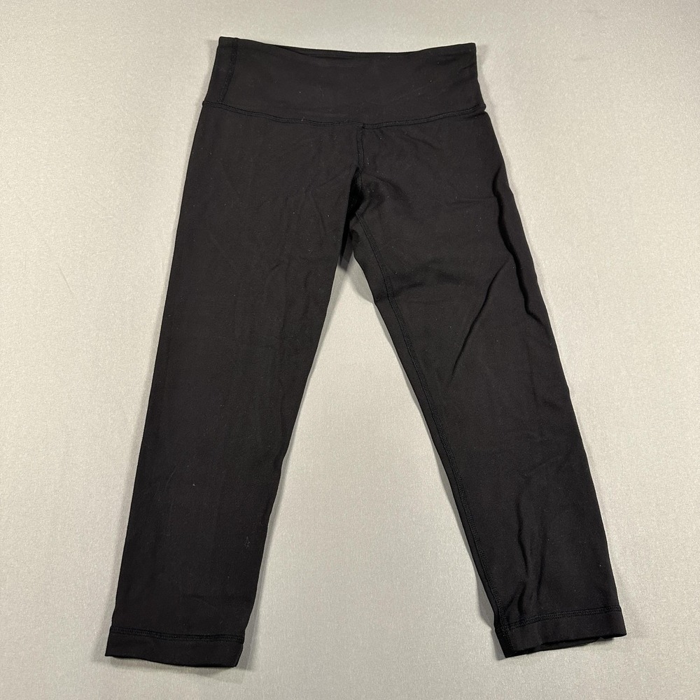 Lululemon Leggings Womens 4 Black High Rise Capri Yoga Athletic Stretch Gym - Picture 2 of 9